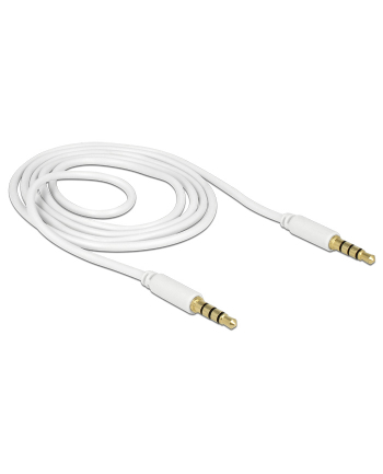 Delock Kabel Stereo Jack 3.5mm 4pin (M)->Stereo Jack 3.5mm 4pin (M), 1m, white