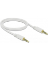 Delock Kabel Stereo Jack 3.5mm 4pin (M)->Stereo Jack 3.5mm 4pin (M), 1m, white - nr 21