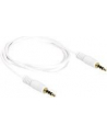 Delock Kabel Stereo Jack 3.5mm 4pin (M)->Stereo Jack 3.5mm 4pin (M), 1m, white - nr 24