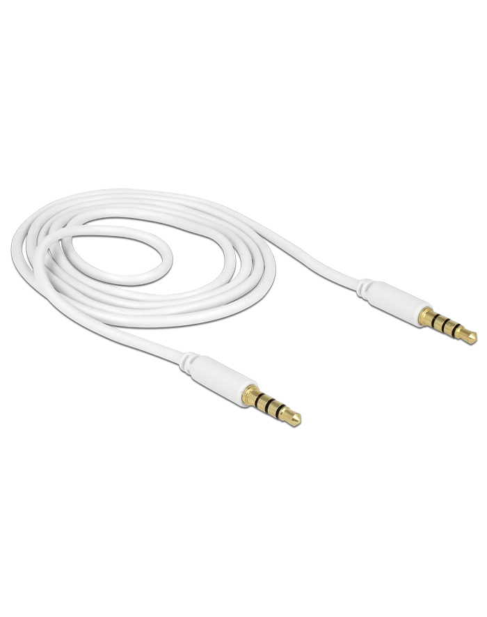 Delock Kabel Stereo Jack 3.5mm 4pin (M)->Stereo Jack 3.5mm 4pin (M), 1m, white główny