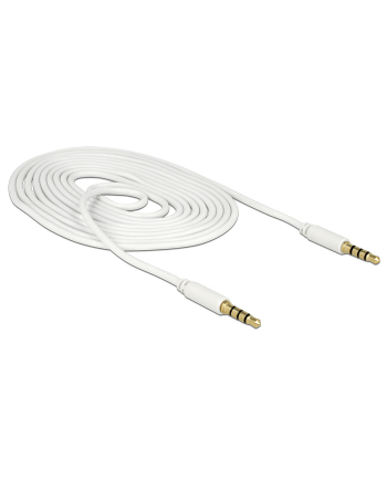 Delock Kabel Stereo Jack 3.5mm 4pin (M)->Stereo Jack 3.5mm 4pin (M), 2m, white