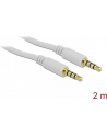 Delock Kabel Stereo Jack 3.5mm 4pin (M)->Stereo Jack 3.5mm 4pin (M), 2m, white - nr 18