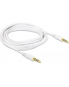 Delock Kabel Stereo Jack 3.5mm 4pin (M)->Stereo Jack 3.5mm 4pin (M), 2m, white - nr 20