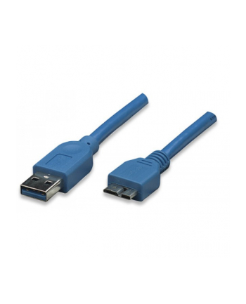 Techly Kabel SuperSpeed USB 3.0, A męski na micro-B męski, 50 cm, niebieski