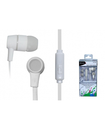 VAKOSS Słuchawki douszne stereo z mikrof./ regulacja głośności SK-214W białe
