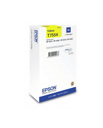 Tusz Epson T7554 Yellow XL | WF-8010/WF-8090/WF-8510/WF-8590