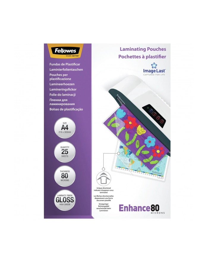 Fellowes Folie do laminowania 80 µ, 216x303 mm - A4, 25 szt. główny