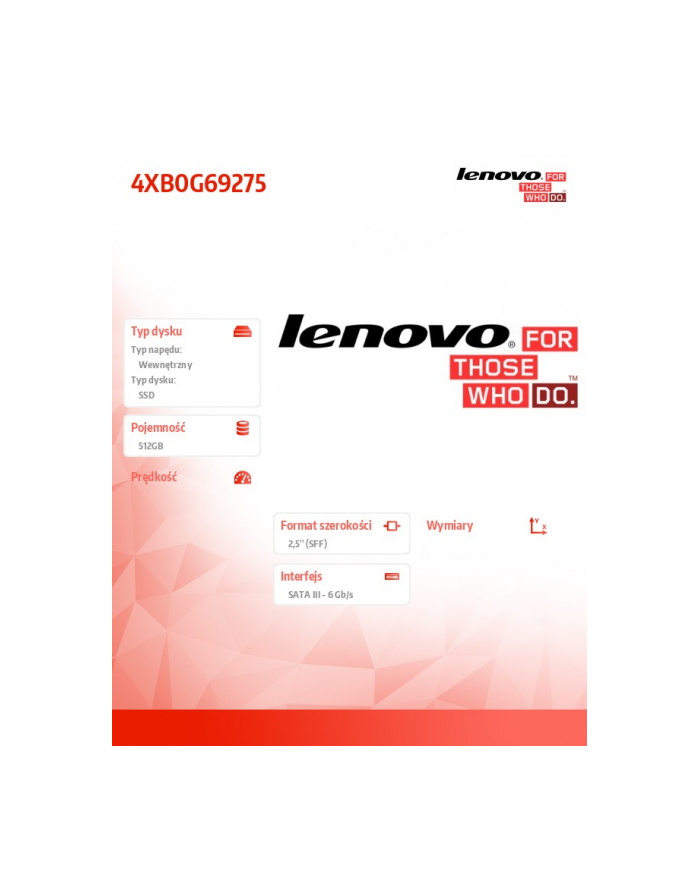 Lenovo ThinkStation 512GB SATA 2.5' 6Gbps SSD główny