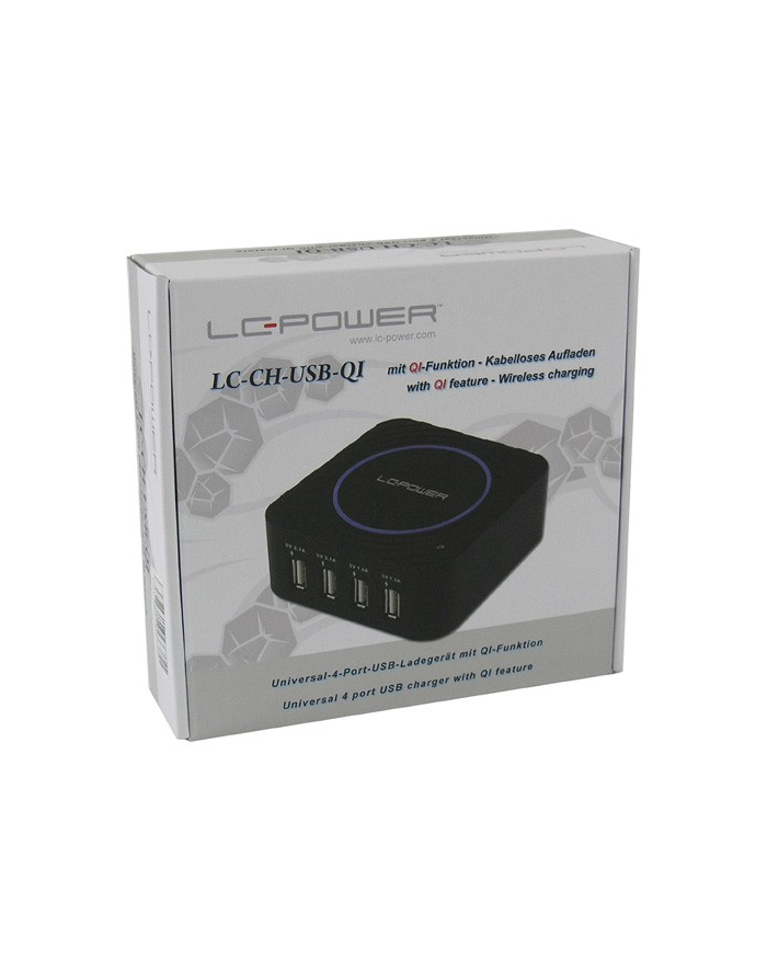 LC-POWER LADOWARKA UNIWERSALNA USB LC-CH-USB-QI 4xUSB 2.1A i 1.0A System ladowania bezprzewodowego QI główny