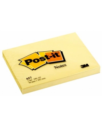 3M-POST-IT Bloczek samop. POST-IT® (657), 102x76mm, 1x100 kart., żółty nr 1
