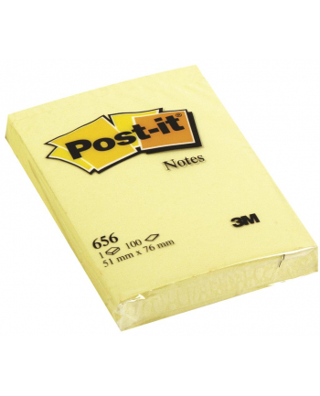 3M-POST-IT Bloczek samop. POST-IT® (656), 51x76mm, 1x100 kart., żółty