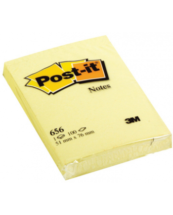 3M-POST-IT Bloczek samop. POST-IT® (656), 51x76mm, 1x100 kart., żółty