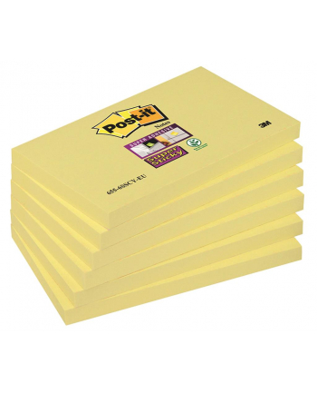 3M-POST-IT Bloczek samop. POST-IT® Super Sticky (655-S), 127x76mm, 1x90 kart., żółty