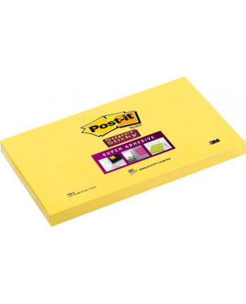 3M-POST-IT Bloczek samop. POST-IT® Super Sticky (655-S), 127x76mm, 1x90 kart., żółty