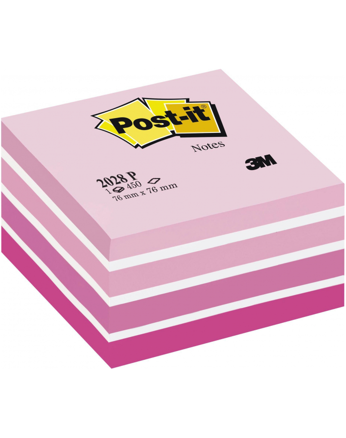 3M-POST-IT Kostka samop. POST-IT® (2028-P), 76x76mm, 1x450 kart., różowa główny