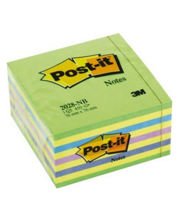 3M-POST-IT Kostka samop. POST-IT® (2028-NB), 76x76mm, 1x450 kart., cukierkowa niebiesko-zie