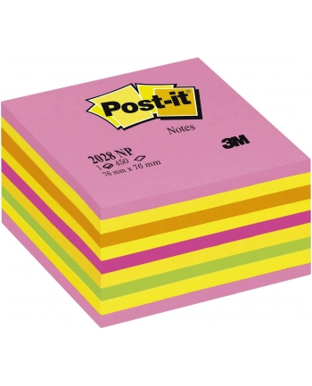 3M-POST-IT Kostka samop. POST-IT® (2028-NP), 76x76mm, 1x450 kart., cukierkowa różowa nr 2