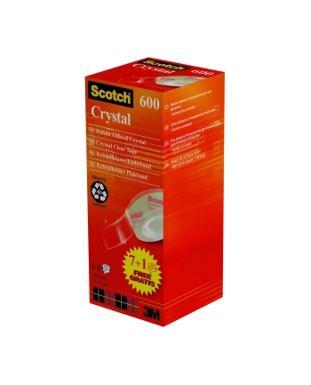 3M-SCOTCH Taśma biurowa SCOTCH® Crystal (6-1933R8), 19mm, 33m, 7szt., 1 rolka GRATIS nr 1
