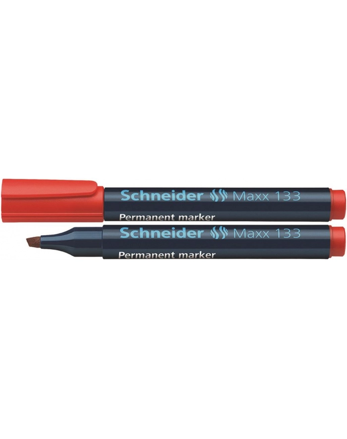 Marker permanentny SCHNEIDER Maxx 133, ścięty, 1-4 mm, czerwony główny