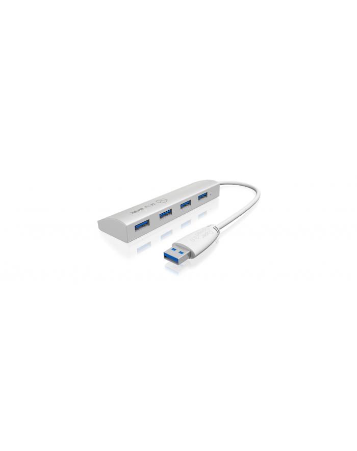 RaidSonic Icy Box 4x Port USB 3.0 Hub, Srebny główny