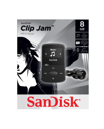 Sandisk Odtwarzacz MP3 CLip Jam 8GB, microSDHC, Radio FM, Czarny