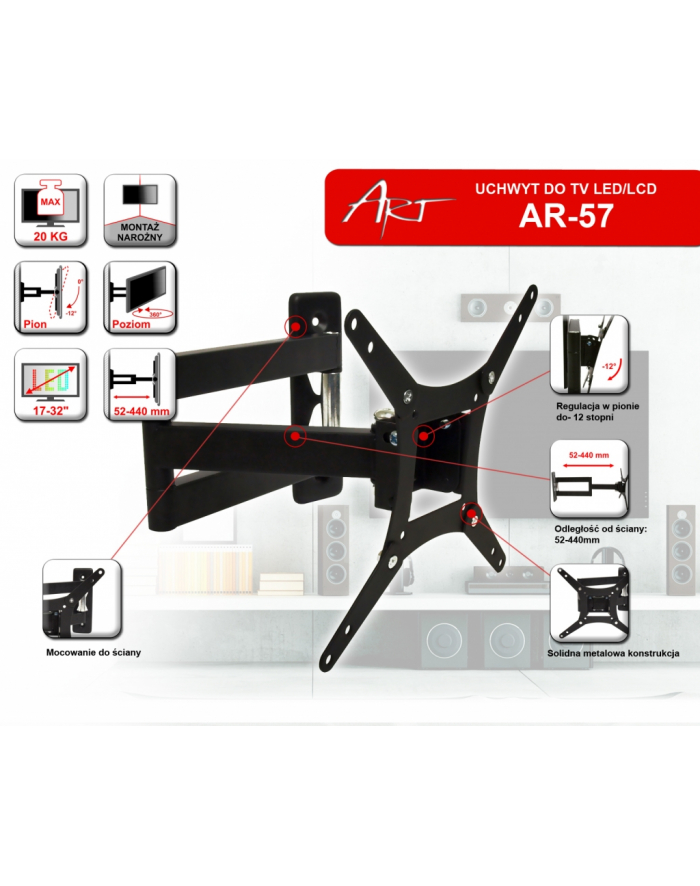 UCHWYT DO LCD/LED 17-32   ART AR-57 główny