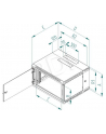 Triton 19  Szafa wisząca dwusekcyjna RBA-06-AD5-CAX-A1 (6U  500mm głębokośc  przeszklone drzwi  kolor jasnoszary RAL7035) - nr 12