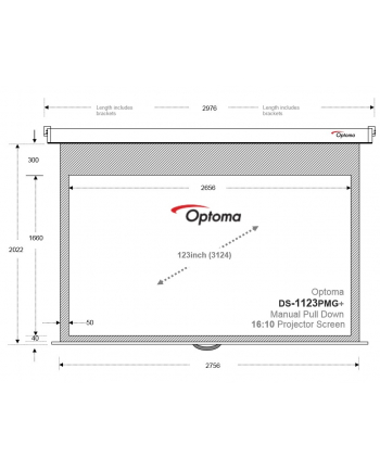 Ekran reczny DS-1123PMG , obraz 2656 x 1660, 123', 16:10 nr 1