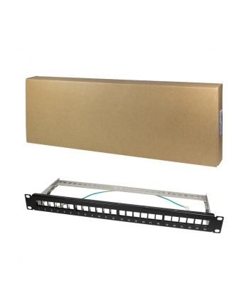 LOGILINK- Patchpanel Keystone 24-portowy, ekranowany, czarny