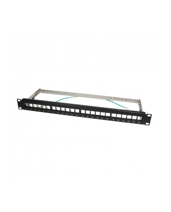 LOGILINK- Patchpanel Keystone 24-portowy, ekranowany, czarny