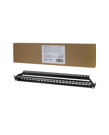 LOGILINK- Patchpanel Keystone 24-portowy, nieekranowany, czarny