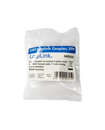 LOGILINK- Złączka RJ45- RJ45 żeńsko/żeńska kat.6, ekranowana, metal nr 1