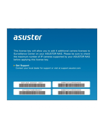 NAS Acc Asustor AS-SCL04, NVR Camera License Pack - 4CH