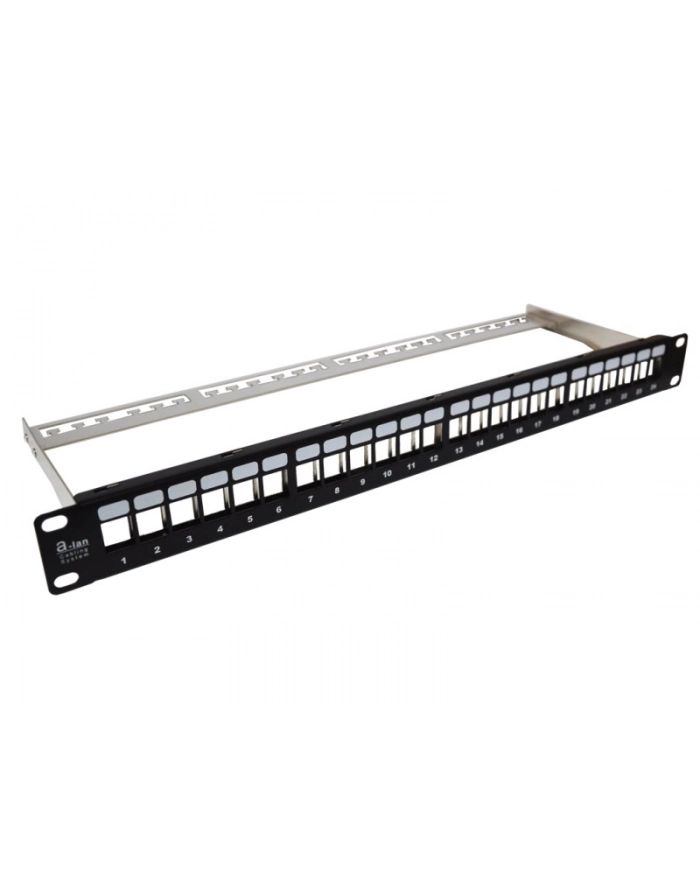 A-LAN ALANTEC patch panel   19   1U  24 porty  niewyposażony ( na keystony) główny