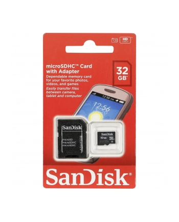 Sandisk micro SDHC SDSDQM-032G-B35A 32GB Class 4 + ADAPTER microSD-SD nr 1