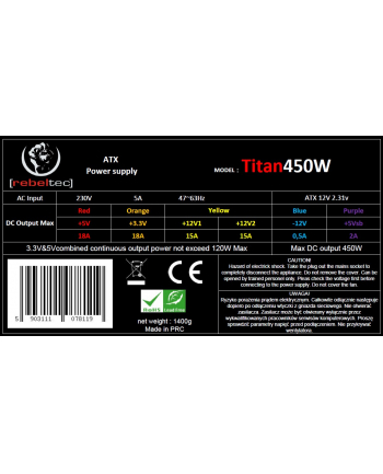 zasilacz ATX ver.2.31 TITAN 450