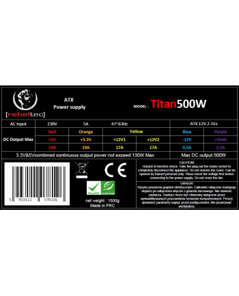 zasilacz ATX ver2.31 TITAN 500