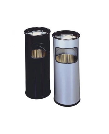 DURABLE Kosz na śmieci 17 l., metalowy, okrągły, z popielnicą, kolor czarny nr 1