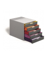 DURABLE VARICOLOR pojemnik z pięcioma kolorowymi szufladkami. Wymiary: 280x292x356 mm (W - nr 2