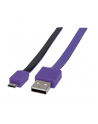 Manhattan Płaski kabel USB 2.0 A - Micro-B M/M 1m czarno/fioletowy blister - nr 17