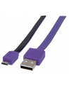 Manhattan Płaski kabel USB 2.0 A - Micro-B M/M 1m czarno/fioletowy blister - nr 2