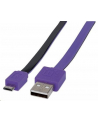 Manhattan Płaski kabel USB 2.0 A - Micro-B M/M 1m czarno/fioletowy blister - nr 5