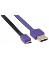 Manhattan Płaski kabel USB 2.0 A - Micro-B M/M 1m czarno/fioletowy blister - nr 6