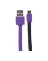 Manhattan Płaski kabel USB 2.0 A - Micro-B M/M 1m czarno/fioletowy blister - nr 8