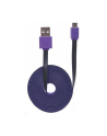 Manhattan Płaski kabel USB 2.0 A - Micro-B M/M 1m czarno/fioletowy blister - nr 9