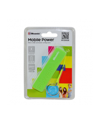 Vakoss MSONIC Power Bank 2500mAh, Li-Ion MY2552E zielony