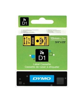 Taśma Dymo D1 19 mm x 7 m czarny/żółty