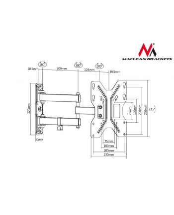 MACLEAN UCHWYT DO TELEWIZORA 23-42  MC-648 30KG MAX VESA 200X200