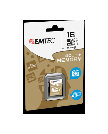 Emtec karta pamięci SDHC 16GB Class 10 Gold+ (85MB/s, 21MB/s)