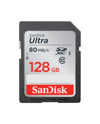 SanDisk karta pamięci Ultra SDXC 128GB Class 10 UHS-I, Odczyt: do 80MB/s